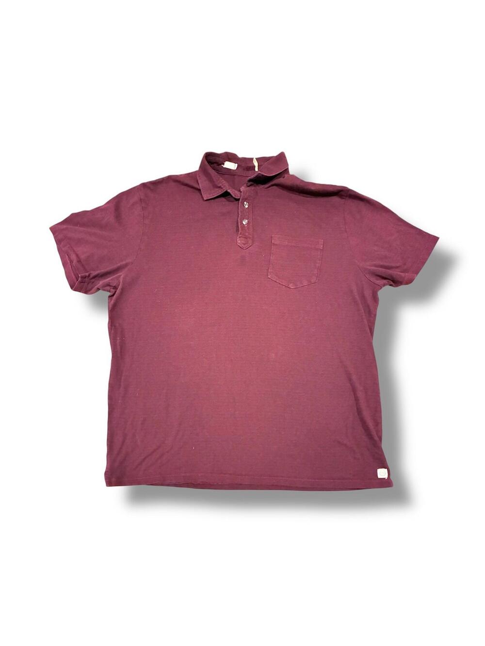 Marine Layer Polo Shirt Mens Large Blue Short Sleeve Collared Striped Supima